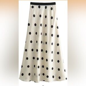 Amazon A-Line Skirt - Black Polka Dots on Cream